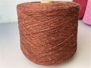 Hør/uldgarn - støvet rødbrun, 100 gram